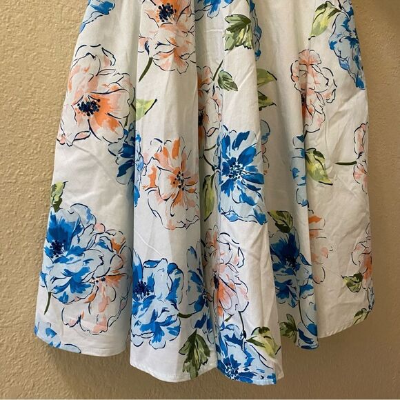 Abercrombie & Fitch Floral Mini Dress - White, Blue, Orange, Green - Picture 6 of 8